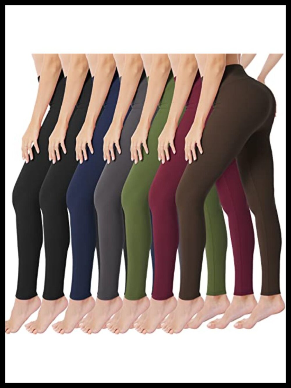 VALANDY High Waisted Leggings 7 Pack Full Length & Capri Soft Stretch